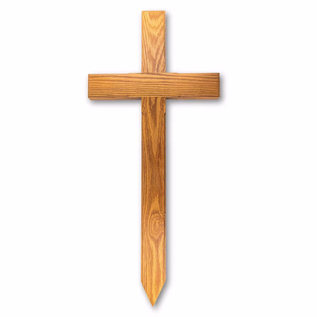 3ft Oak Fluted Cross Marker